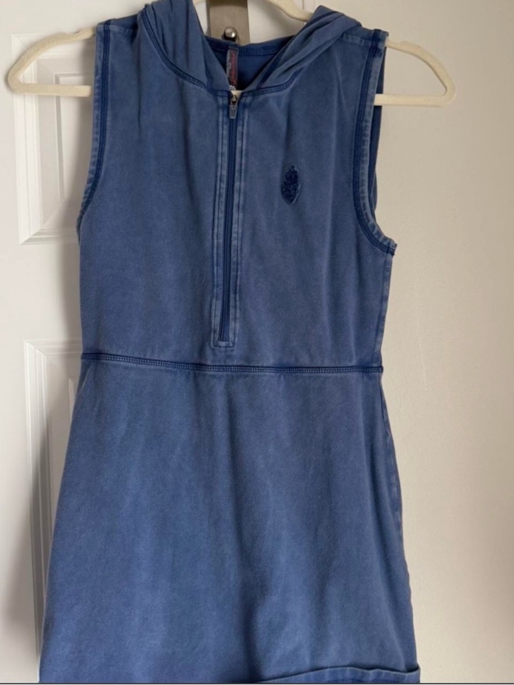 Free People Sleeveless Hooded Blue Dress